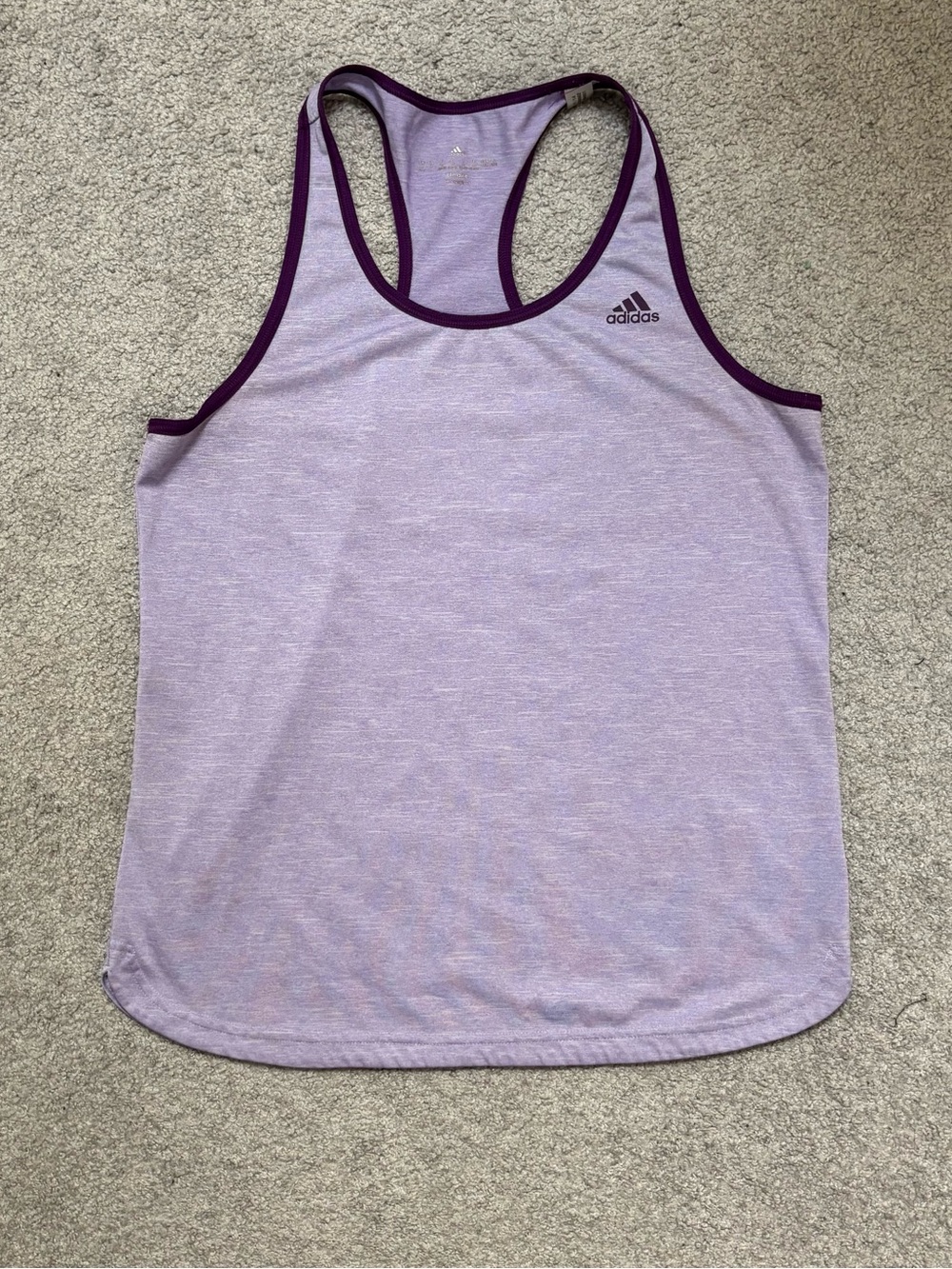 Adidas Climalite Heathered Light Purple Racerback Athletic Tank Top